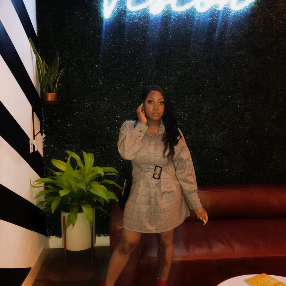 FASHION NOVA X CARDI B Pretty And Plaid Dress